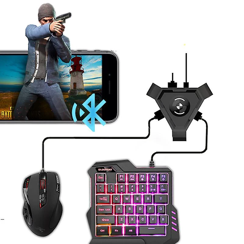 ឈុតដៃហ្គេមប្លូធូ (Keyboard+Mouse+Converter)