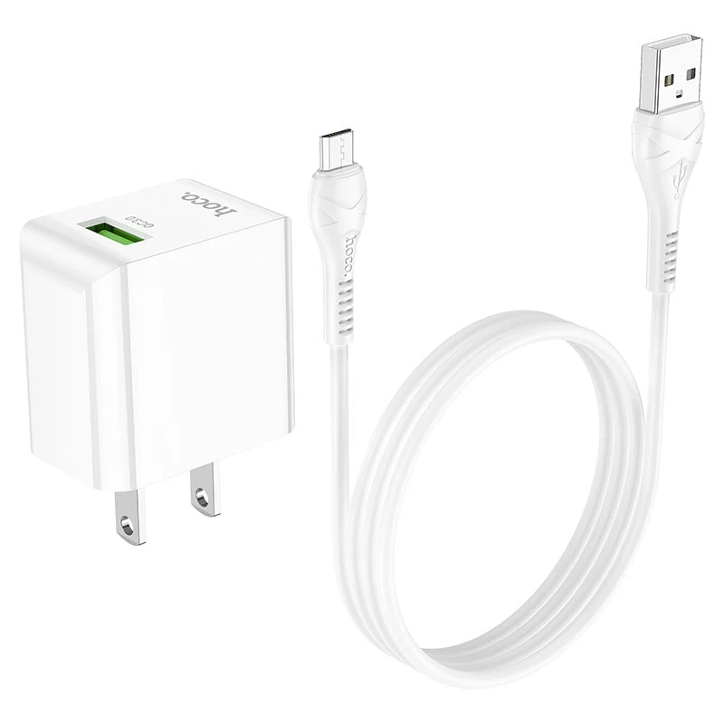 Power Charger Hoco C98 18W (QC/FCP/AFC) Micro Cable